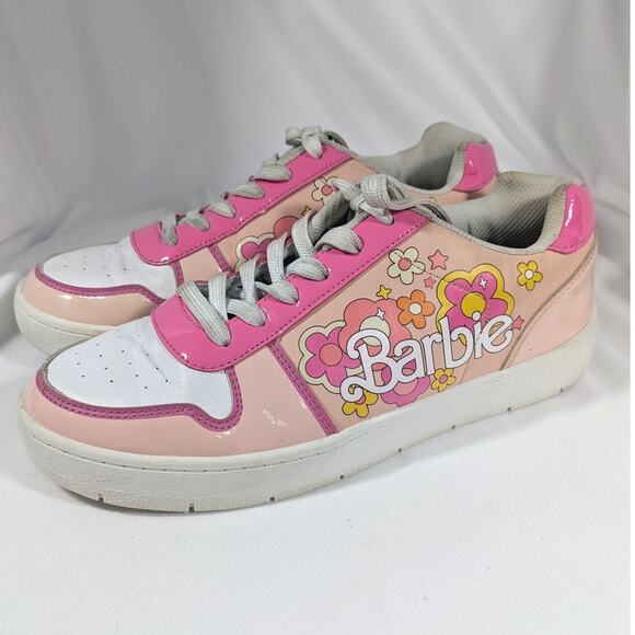 Mattel Shoes - Mattel Barbie Women's Sneakers Retro Floral Pink and White Size 10